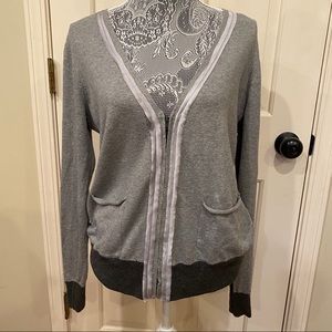 Gray Zip Up Cardigan